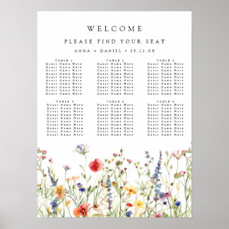 Whimsical Wildflower Wedding Seating Chart
