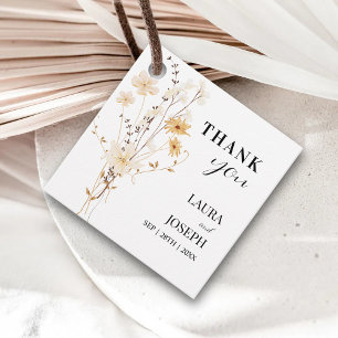 Whimsical Wildflower Wedding Thank You Gifts Favour Tags