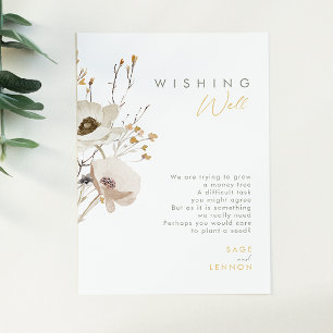 Whimsical Wildflower Wedding Wishing Well Card