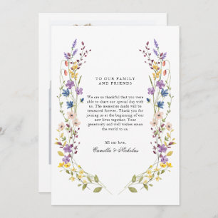 Whimsical Wildflower Wreath Photo Wedding Thank You Card
