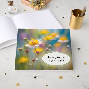 Whimsical Wildflowers For Memorial Service Guest Book