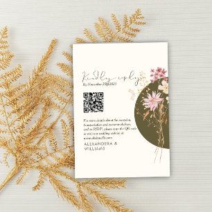 Whimsical Wildflowers Spring Summer fall RSVP Card