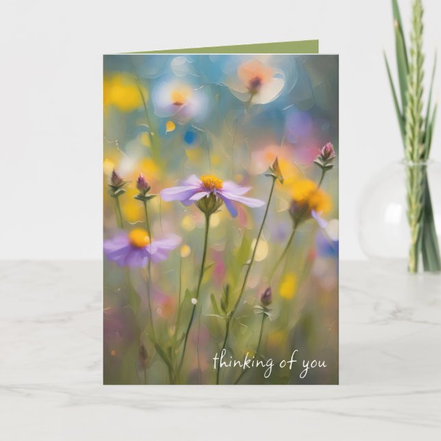 Whimsical Wildflowers Thinking of You Card (Front)