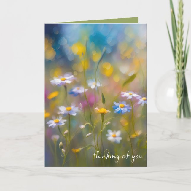 Whimsical Wildflowers Thinking of You Card (Front)