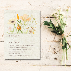 Whimsical Wildflowers Wedding Invitation