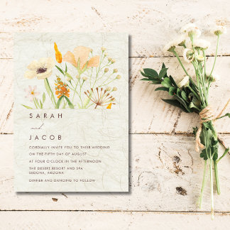 Whimsical Wildflowers Wedding Invitation