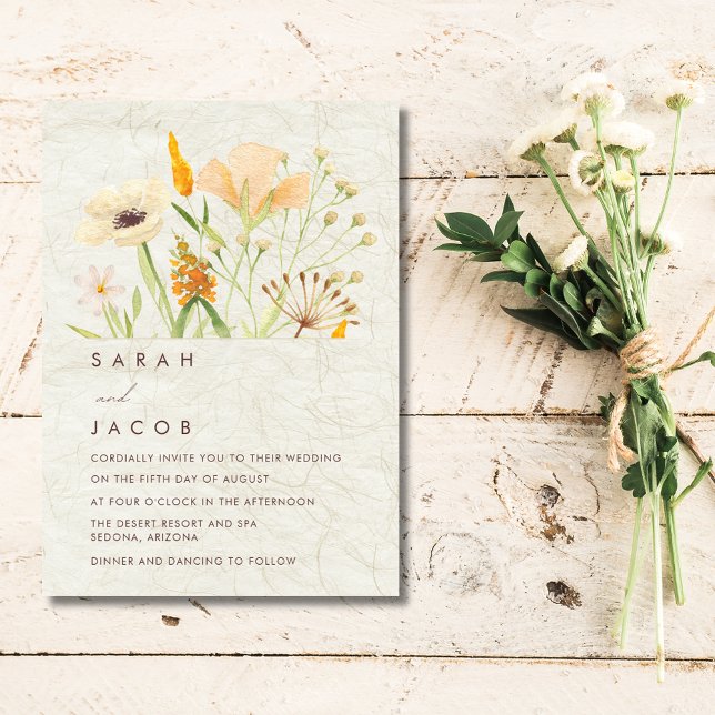 Whimsical Wildflowers Wedding Invitation (Whimsical Wildflowers Wedding Invitation)