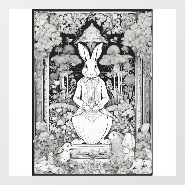 "Whimsical Window Wonderland: Rabbit Cling Delight (Sheet)
