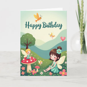 Whimsical Winged Birthday Card