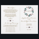 Whimsical Winter Berries Wreath Wedding Program<br><div class="desc">Unique Winter Square card design featuring gorgeous watercolour berries and snowy leaves wreath,  arrows with hearts as a divider,  all on a white background. Use Customise tool to add your info. For matching items,  please,  visit my Whimsical Winter Wreath Collection.</div>