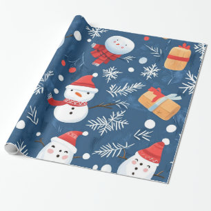 Whimsical Winter Christmas Patterns Wrapping Paper