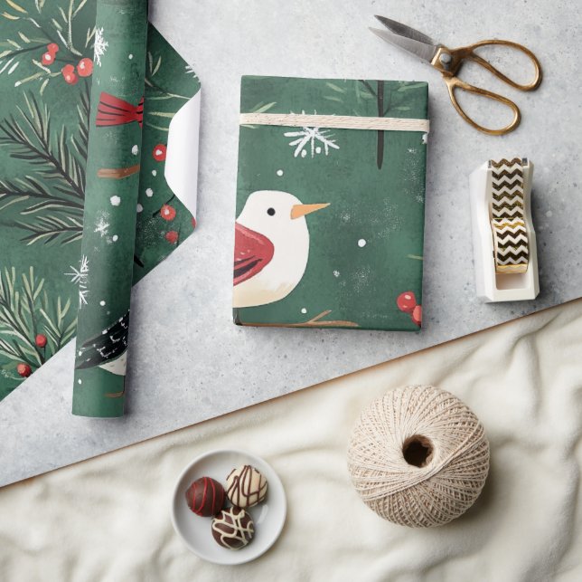 Whimsical Winter Christmas Patterns Wrapping Paper (Crafts)