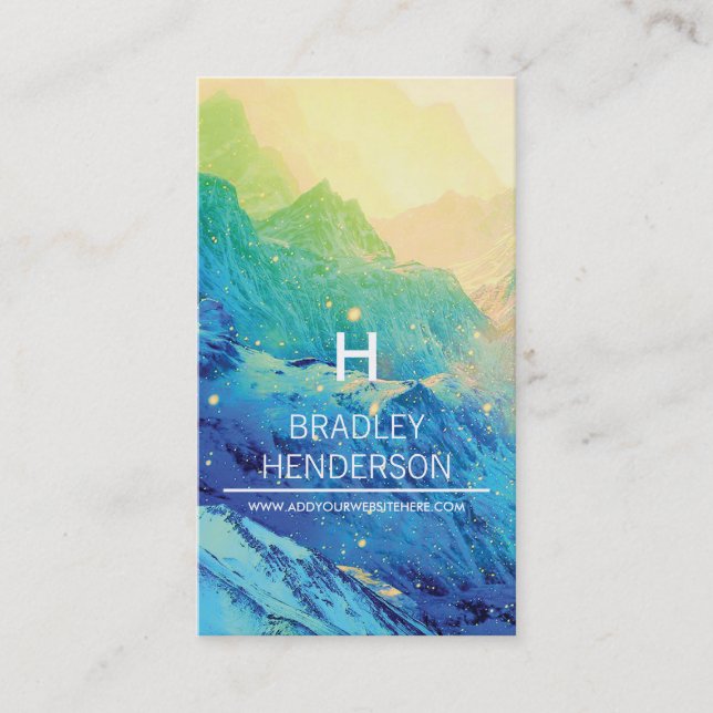 WHIMSICAL WINTER COLOURFUL PERSONALIZED BUSINESS CARD (Front)