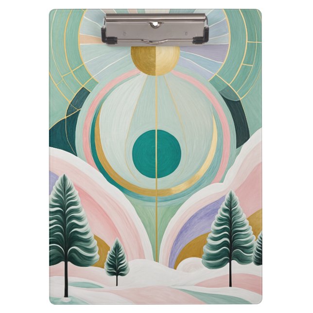 Whimsical Winter Dreamscape Clipboard (Front)