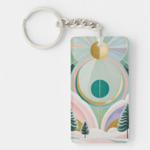 Whimsical Winter Dreamscape Key Ring