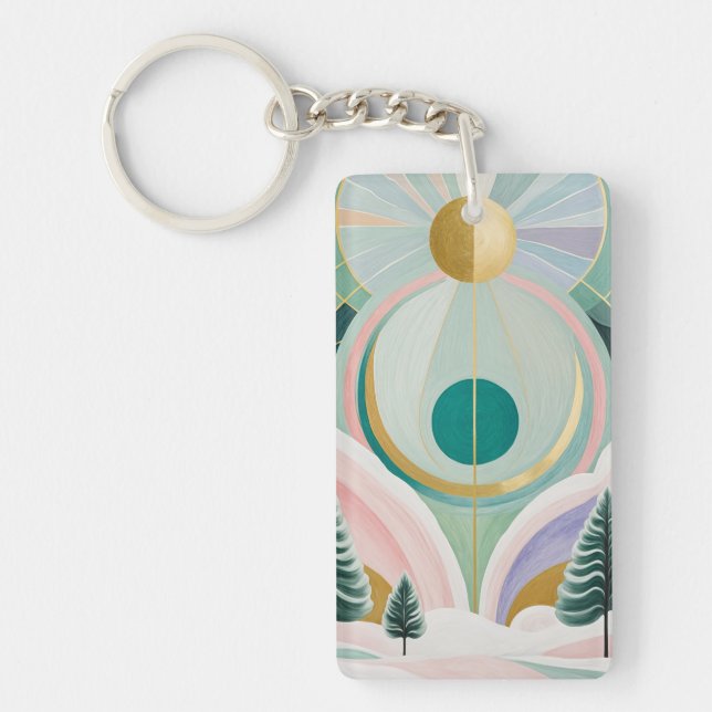 Whimsical Winter Dreamscape Key Ring (Front)