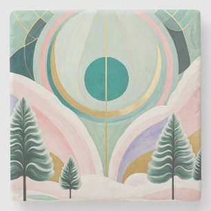 Whimsical Winter Dreamscape Stone Coaster