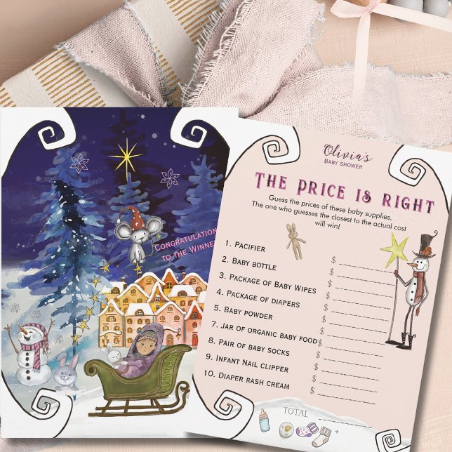 Whimsical Winter Fairy Price is Right Baby Shower  Invitation (Whimsical Winter Fairy Price is Right Baby Shower Invitation)