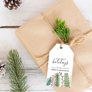 Whimsical Winter Greenery Foliage Personalised Gift Tags