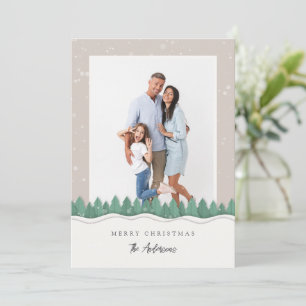 Whimsical Winter Holiday Family Photo Christmas Card