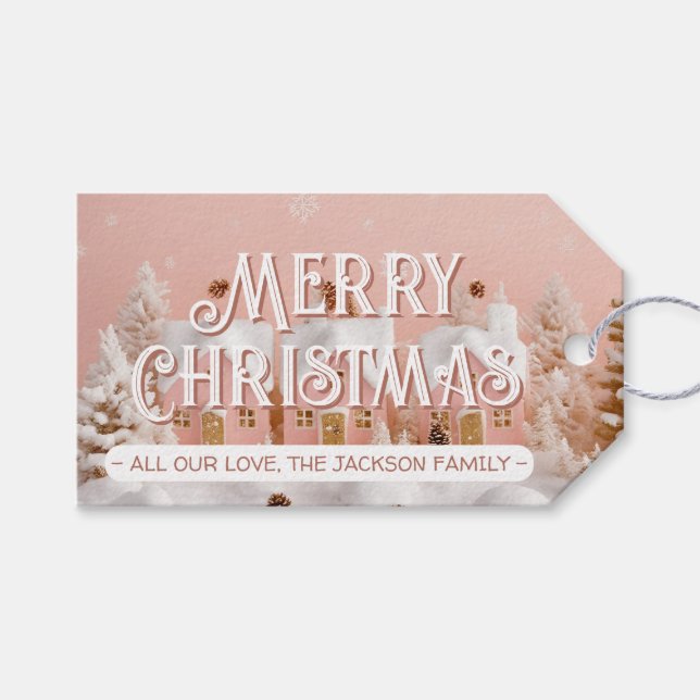 Whimsical Winter Holiday  Gift Tags (Front (Horizontal))