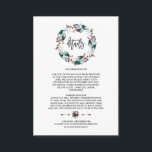 Whimsical Winter Holy Berries Wreath Weddi Details Enclosure Card<br><div class="desc">Unique Winter Square card design featuring gorgeous watercolour berries and snowy leaves wreath,  arrows with hearts as a divider,  all on a white background. Use Customise tool to add your info. For matching items,  please,  visit my Whimsical Winter Wreath Collection.</div>