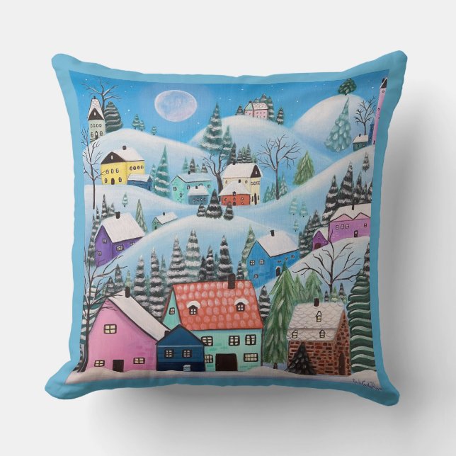 Whimsical Winter Landscape Cushion (Front)