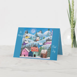 Whimsical Winter Landscape  Holiday Card
