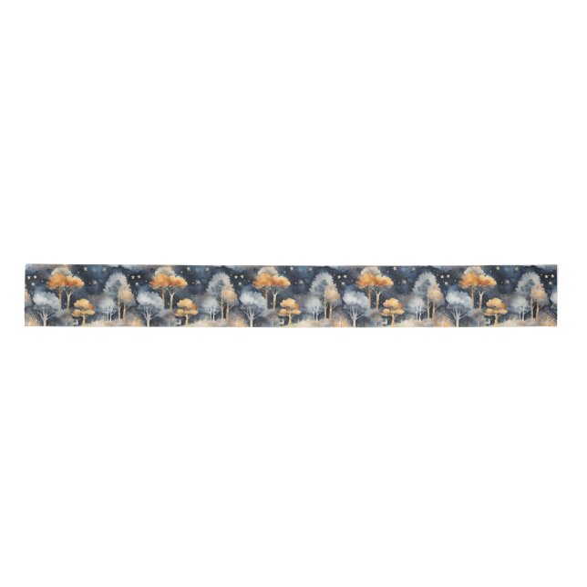 Whimsical Winter Landscape  Satin Ribbon (Front)