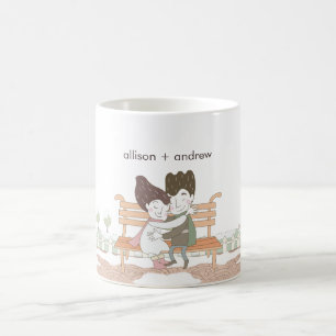 Whimsical Winter Lovebirds Mug