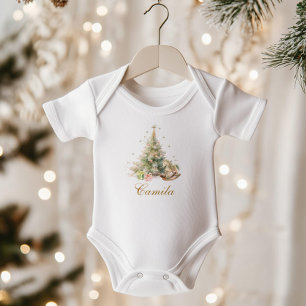 Whimsical winter Onederland Christmas tree Baby Bodysuit
