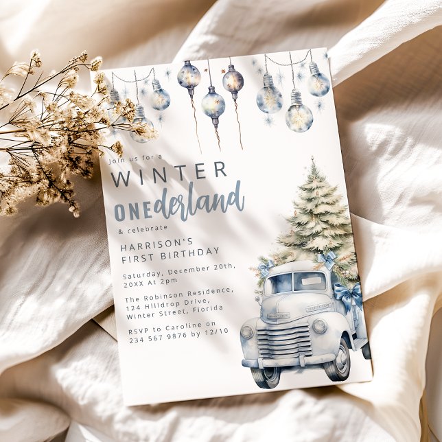 Whimsical Winter Onederland First Birthday Party Invitation (Creator Uploaded)