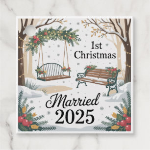 Whimsical Winter Park Our First Christmas Married  Favour Tags