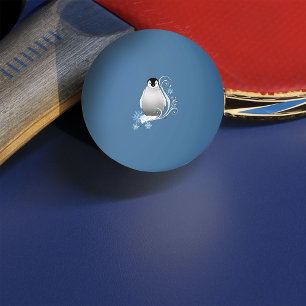 Whimsical Winter Penguin Art Nouveau Snowflakes Ping Pong Ball