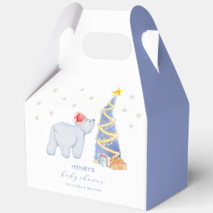 Whimsical Winter Santa Polar Bear Baby Shower  Favour Box