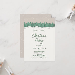 Whimsical Winter Snow Holiday Christmas Party Invitation