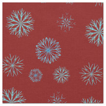 Whimsical Winter Snowflake Pattern Dark Red,  Teal
