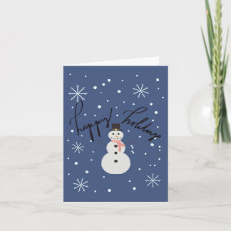 Whimsical Winter Snowman  Holiday Card