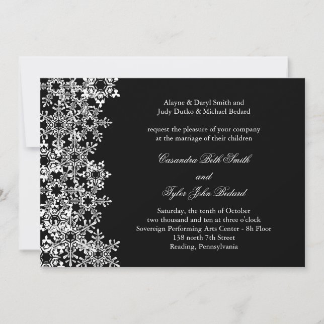 Whimsical Winter Wedding Invitation (Front)