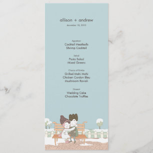 Whimsical Winter Wedding Menu Card