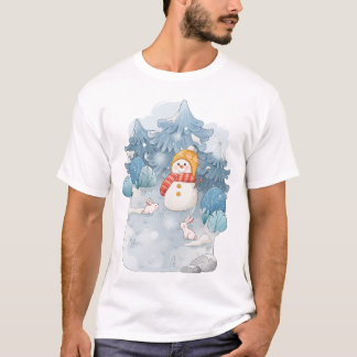 Whimsical Winter Wonderland Snowman Men's T-Shirt