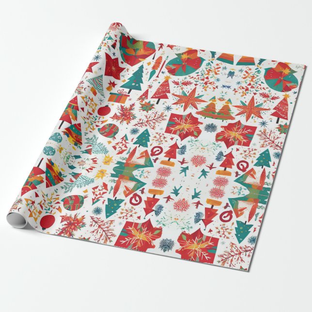 Whimsical Winter Wonders Wrapping Paper (Unrolled)