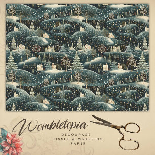 Whimsical Winter Woodland Christmas Decoupage  Tissue Paper
