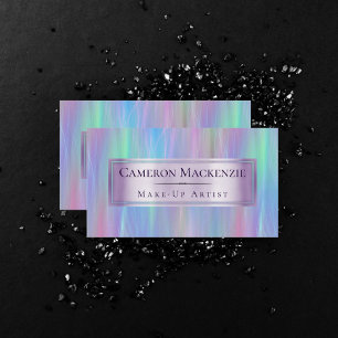 Whimsical Wisps Holo Fairy Pastel Rainbow Ombre Business Card