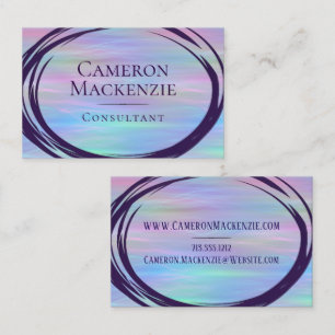 Whimsical Wisps Holo Fairy Pastel Rainbow Ombre Business Card