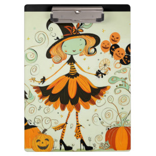 whimsical/witch/pumpkin/fall clipboard