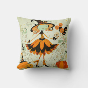 whimsical/witch/pumpkin/fall cushion