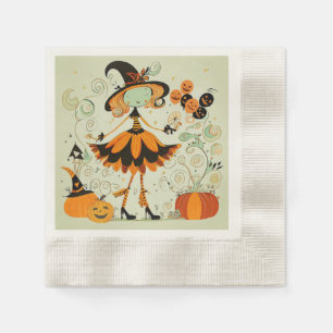 whimsical/witch/pumpkin/fall napkin