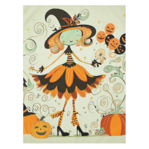 whimsical/witch/pumpkin/fall tablecloth
