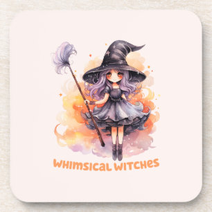 Whimsical Witches – Cute Halloween Witch Coaster